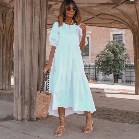 Zara NWT asymmetrical poplin dress - Picture 3 of 8